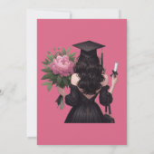 Élégant Pink Hydrangea Graduation Party Invitation (Dos)