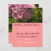 Elegant Pink Hydrangea Wedding Kaart (Voorkant / Achterkant)