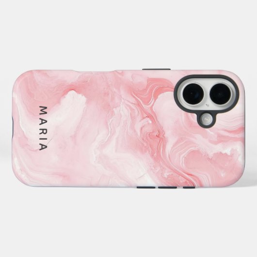 Elegant Pink Marble Personalized  Case-Mate iPhone Case (Achterkant (horizontaal))