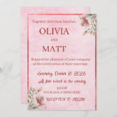 Elegant Pink Marble Watercolor Kaart (Voorkant / Achterkant)