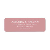 Elegant Pink Minimalist Etiket (Voorkant)