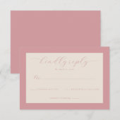Elegant Pink Minimalist RSVP (Devant / Derrière)
