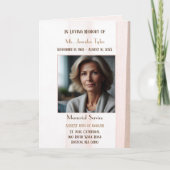 Élégant Pink nécrologie Bereavement Programmes de  (Devant)