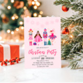Elegant Pink Nutcracker Ballet Christmas Party Kaart