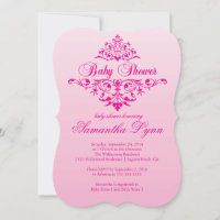 Elegant Pink Ombre Baby shower Uitnodiging