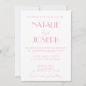 Elegant Pink Orange Stylish Minimalist Wedding Kaart (Voorkant)