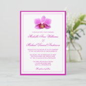 Elegant Pink Orchid Wedding Kaart (Staand voorkant)