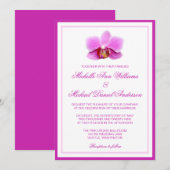 Elegant Pink Orchid Wedding Kaart (Voorkant / Achterkant)