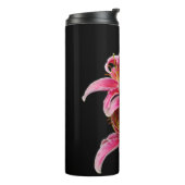 Elegant Pink Oriental Lilies Flowers Thermosbeker (Gedraaid links)