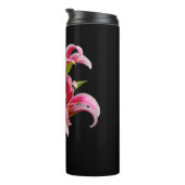 Elegant Pink Oriental Lilies Flowers Thermosbeker (Geroteerd rechts)