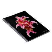Elegant Pink Oriental Lilies Notitieboek (Rechterzijde)
