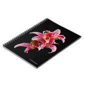 Elegant Pink Oriental Lilies Notitieboek (Linkerzijde)