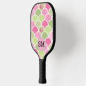 Elegant Pink Pastel Monogram Pattern For Her Pickleball Paddle (Links)