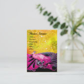 ELEGANT PINK PEACOCK JEWEL IN GOLD SPARKLES VISITEKAARTJE (Staand voorkant)