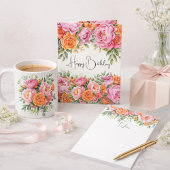 Elegant Pink Peonies Floral Notepad Notitieblok
