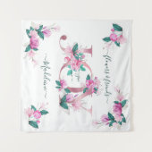Elegant Pink Peonies Waterverf Joy Letters Wandkleed (Voorkant (horizontaal))