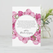 Elegant Pink Peonies Wedding Bedankkaart (Staand voorkant)