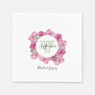 Elegant Pink Peonies Wedding Servet