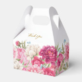 Elegant Pink Peony Florals Wedding Bedankdoosjes (Achterkant)