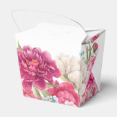 Elegant Pink Peony Florals Wedding Bedankdoosjes (Achterkant)