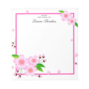 Elégant Pink Peony Flower personnalisé Bloc-notes