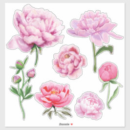 Elegant Pink Peony  Sticker