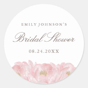 Elegant Pink Peony Vrijgezellenfeest Ronde Sticker