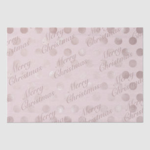 Elegant Pink Polka Dot Merry Kerstmis Tissuepapier