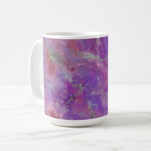 Elegant Pink, Purple and Silver Marble Pattern  Koffiemok (Voorkant links)