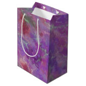 Elegant Pink, Purple And Silver Marble Pattern Medium Cadeauzakje (Achterkant Gekanteld)