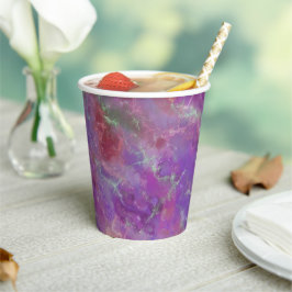 Elegant pink, purple and silver Marble Pattern Papieren Bekers