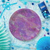 Elegant pink, purple and silver Marble Pattern Papieren Bordje (Feest)