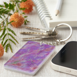 Elegant Pink, Purple, and Silver Marble Pattern Sleutelhanger