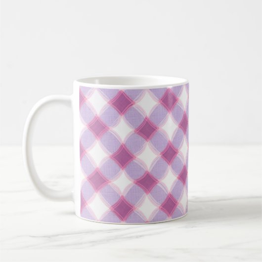 Elegant Pink Purple Geometric Pattern Mug (Gauche)