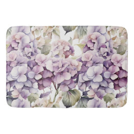 Elegant pink purple watercolor hydrangeas badmat
