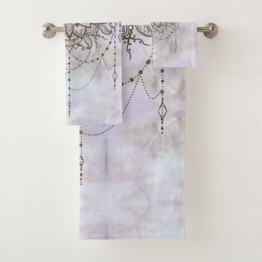 Elegant Pink Quartz Mandala Marble Bad Handdoek (Insitu)
