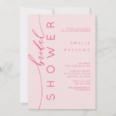 Elegant Pink & Red Bridal Shower Invitation (Devant)