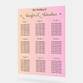 Elegant Pink Red Hearts Wedding Seating Chart (Angle)