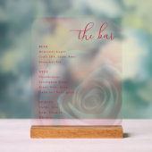 Elegant Pink Rose Bar Menu (Neutre)
