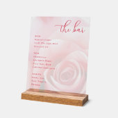 Elegant Pink Rose Bar Menu (Angle)
