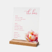 Elegant Pink Rose Bar Menu (Angle)