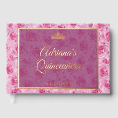 Elegant Pink Rose Gold Floral Quinceanera (Recto)
