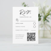 Elegant Pink Rose RSVP Wedding Card (Debout devant)