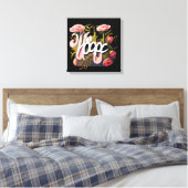 Elegant Pink Roses Hope Typography Canvas Afdruk (Insitu (Slaapkamer))