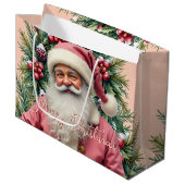 Elegant Pink Santa Groot Cadeauzakje (Voorkant Gekanteld)