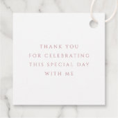 Elegant Pink Script Cross Girl First Communion Bedankjes Labels (Achterkant)