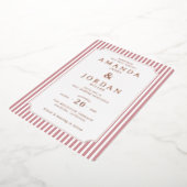 Elegant Pink Striped Wedding Invitation (Rotation)