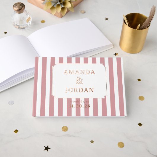 Elegant Pink Stripes (Recto ouvert)
