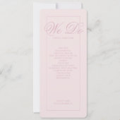 Elegant Pink Stripes Trouwprogramma (Voorkant)