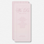 Elegant Pink Stripes Trouwprogramma